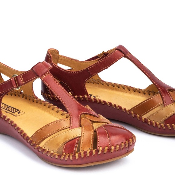 NWOB Pikolinos P. VALLARTA Women's Leather Sandals Shoes in Sandia Size 9.5 NEW - Picture 2 of 14